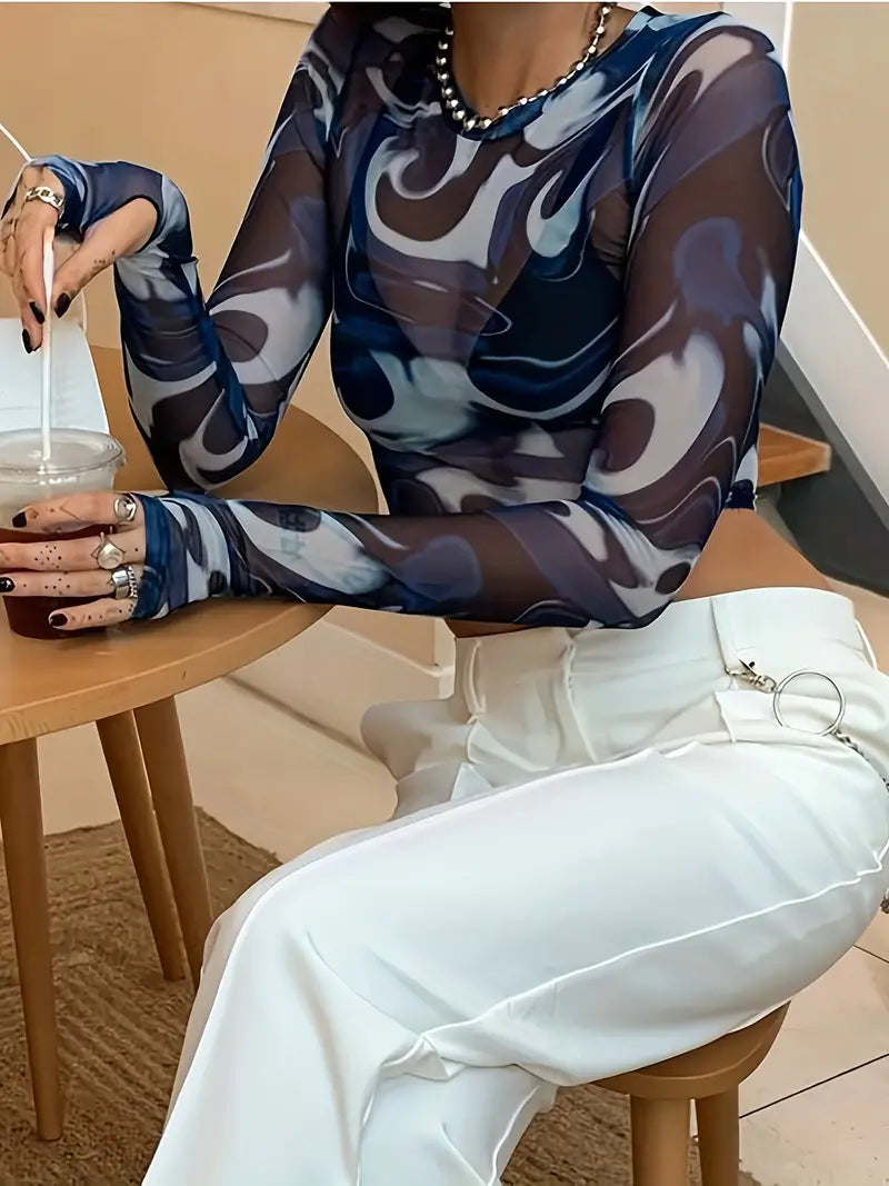 Felicità: Crop Top con Estampado Abstracto