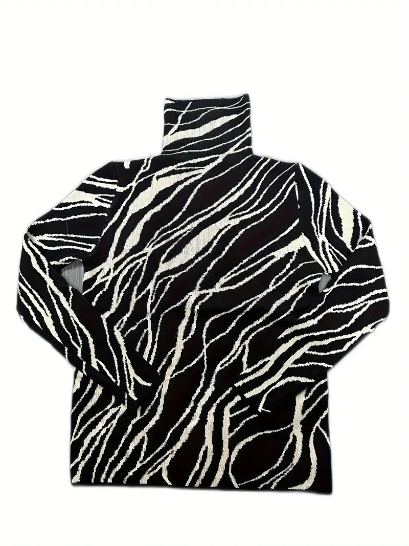 Vivace: Jersey de Cuello Alto con Estampado Elegante