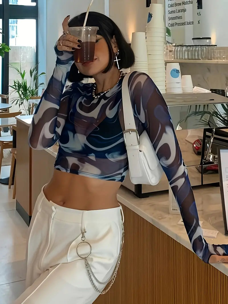 Felicità: Crop Top con Estampado Abstracto